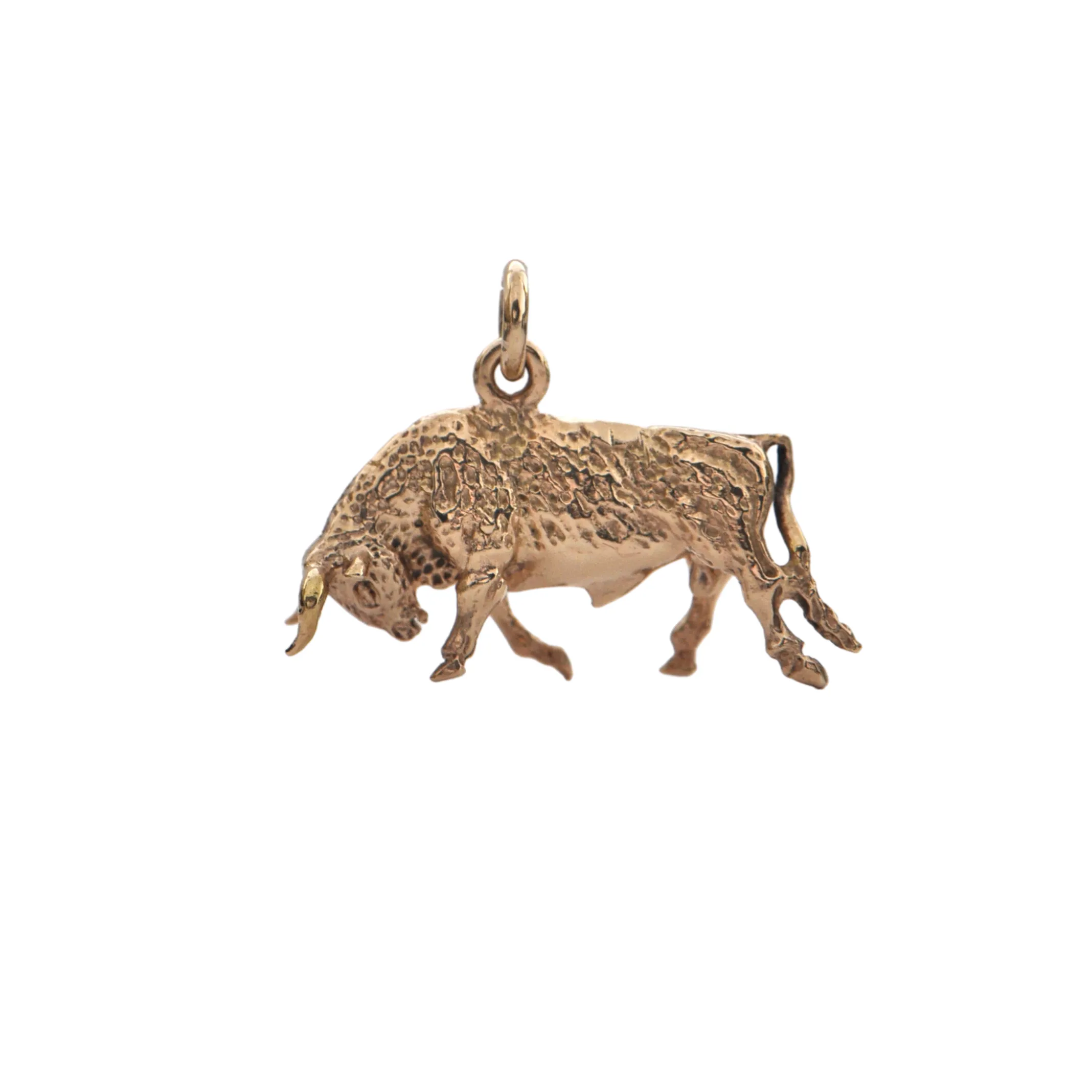 Vintage Gold Fighting Bull Charm