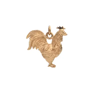 Vintage Gold Rooster Charm