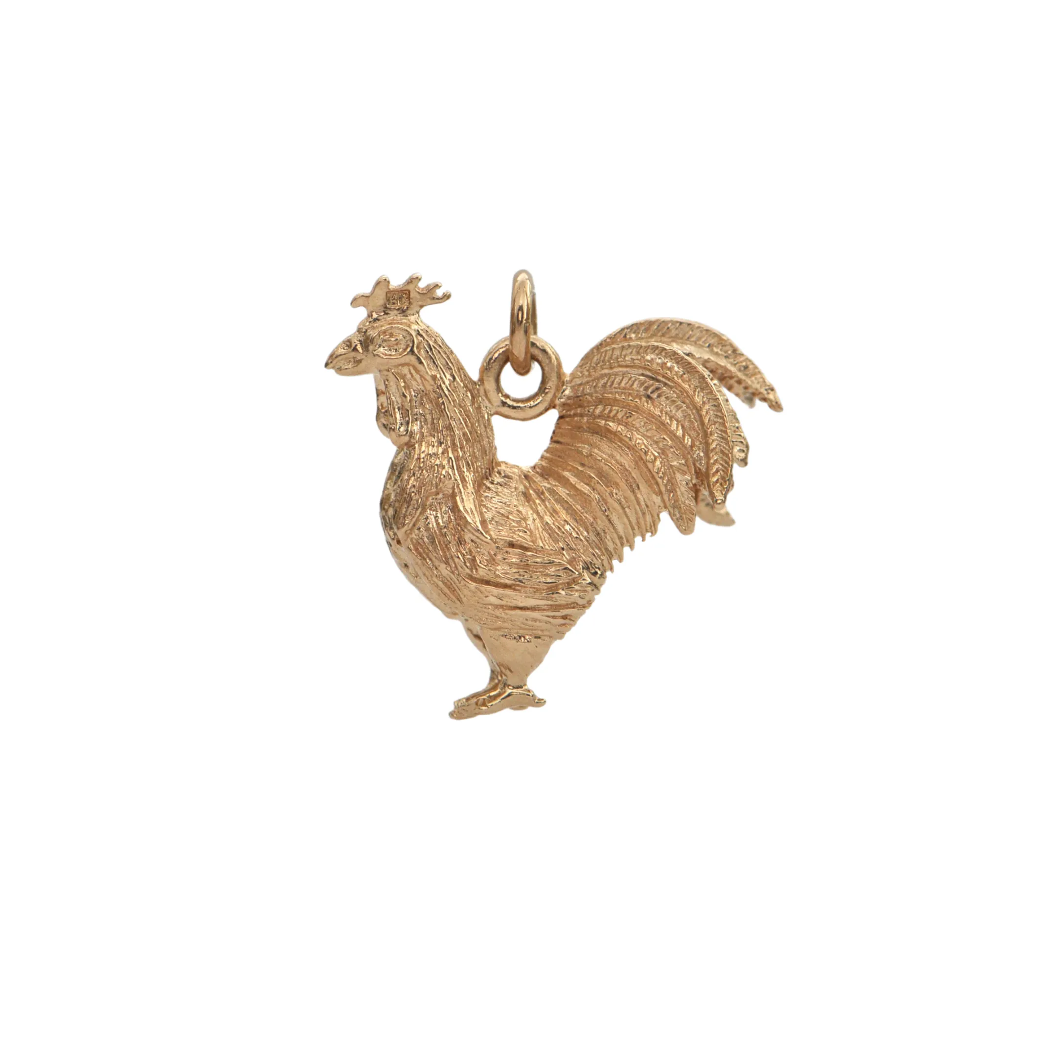 Vintage Gold Rooster Charm