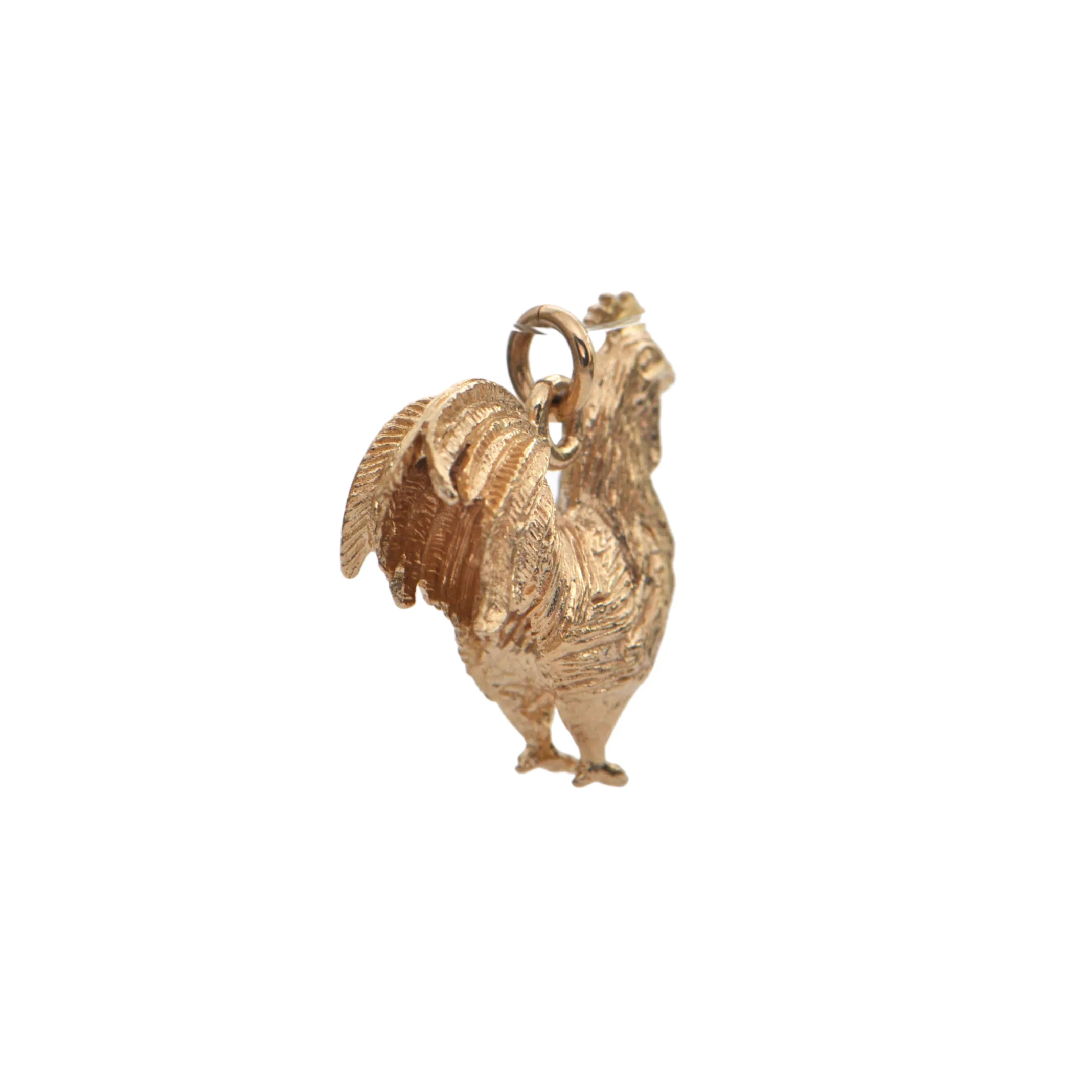 Vintage Gold Rooster Charm