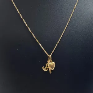 Vintage Italian 18K Gold Faith, Charity, and Hope Charm