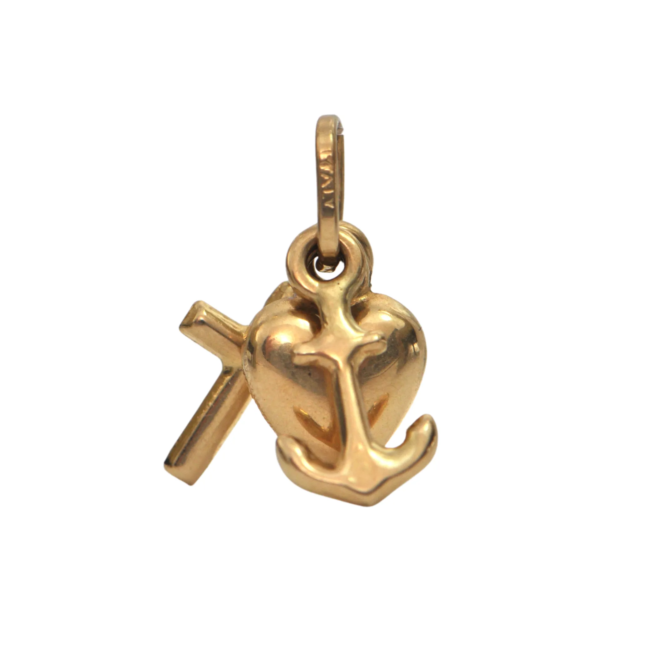 Vintage Italian 18K Gold Faith, Charity, and Hope Charm