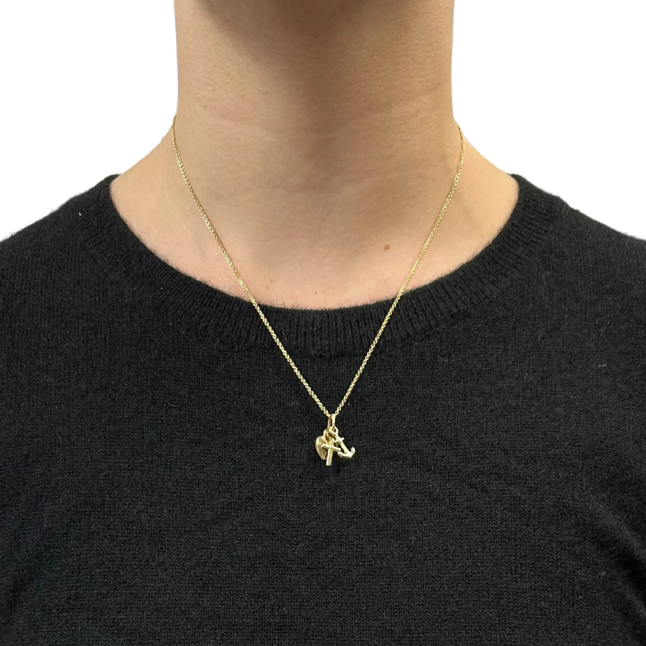 Vintage Italian 18K Gold Faith, Charity, and Hope Charm