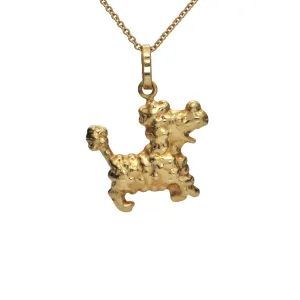 Vintage Italian 18K Yellow Gold Poodle Charm