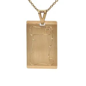 Vintage Italian Engravable 18K Yellow Gold Tag Pendant