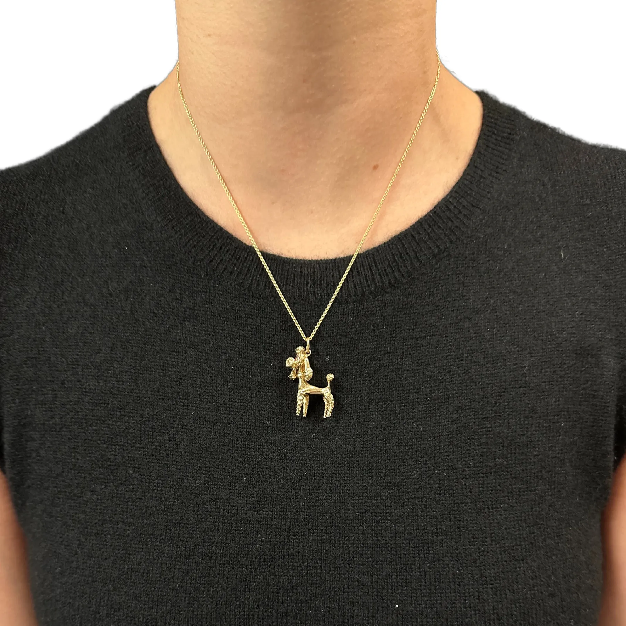 Vintage Large 14k Gold Poodle Charm