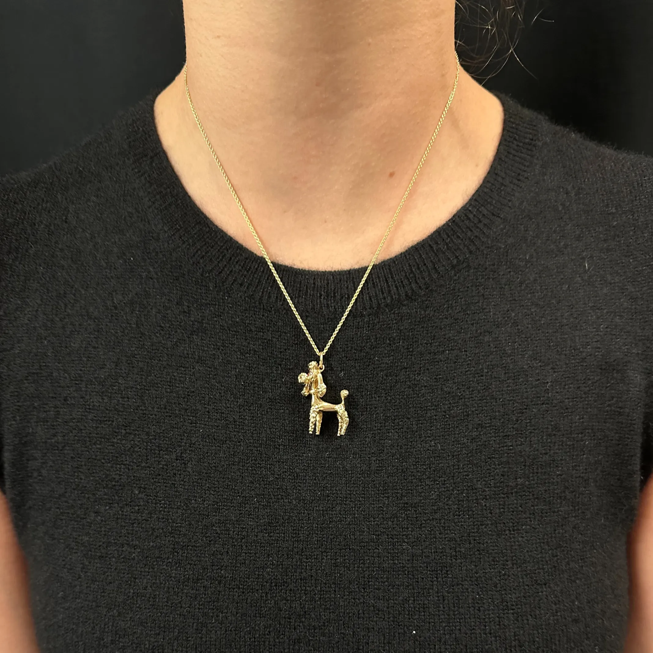 Vintage Large 14k Gold Poodle Charm