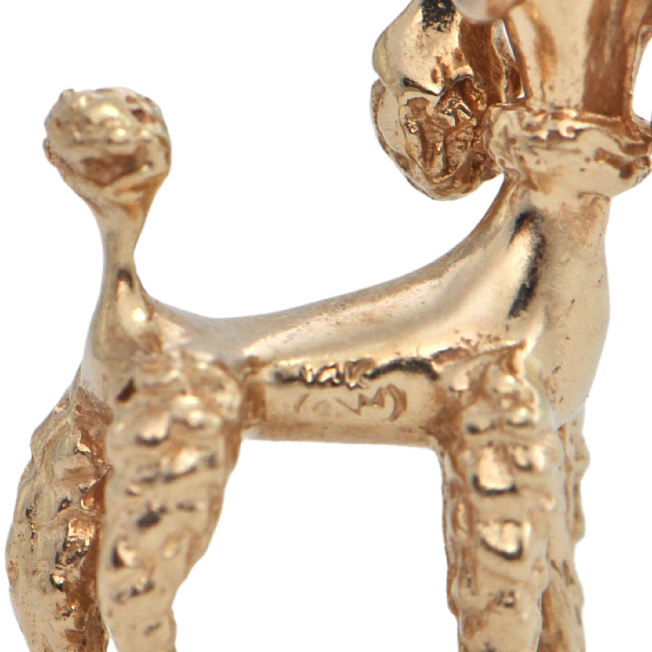 Vintage Large 14k Gold Poodle Charm