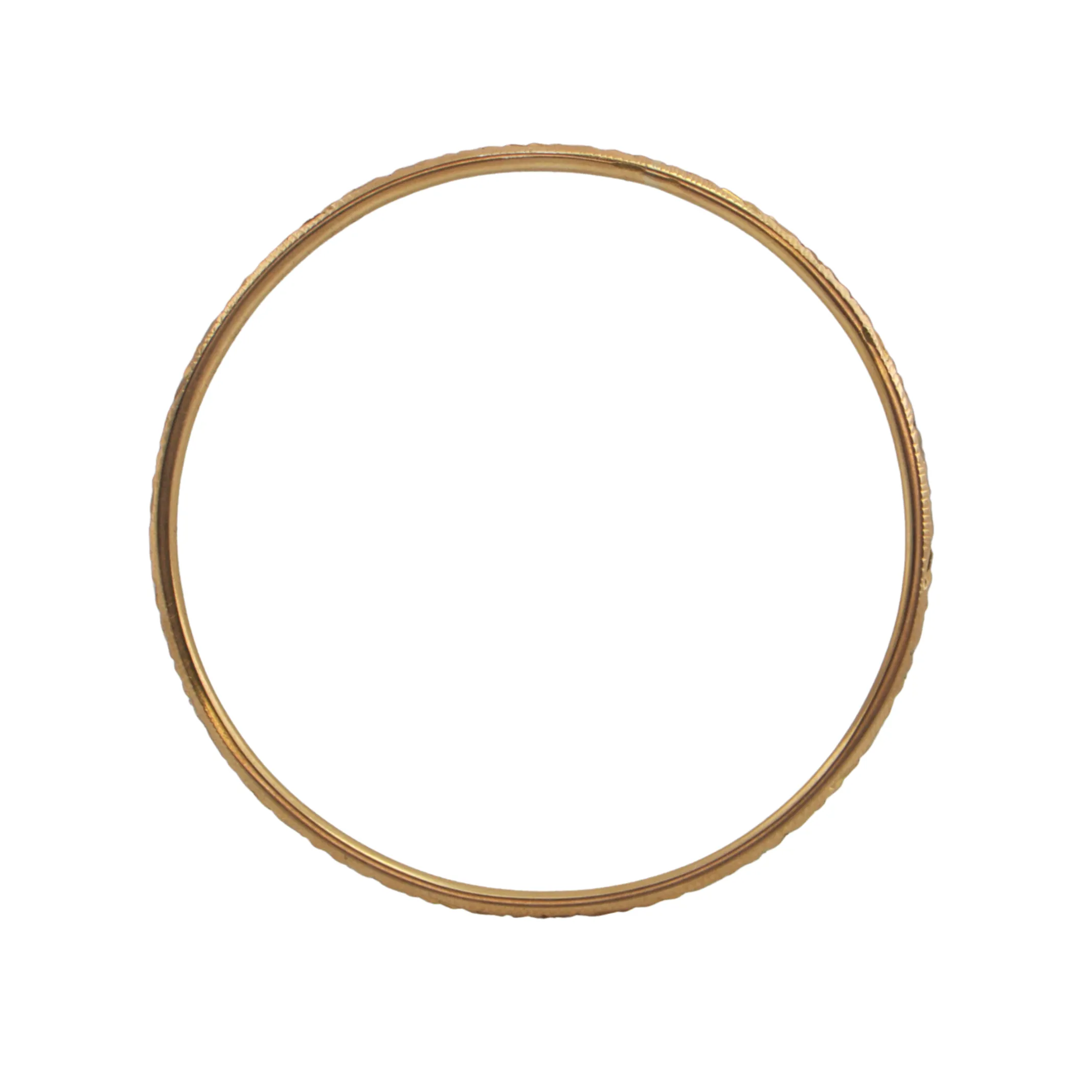 Vintage Moroccan Solid 18K Gold Bangle Bracelet