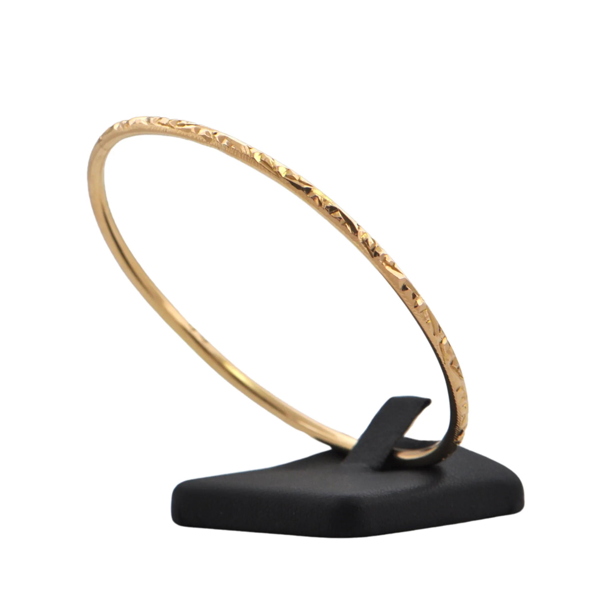 Vintage Moroccan Solid 18K Gold Bangle Bracelet